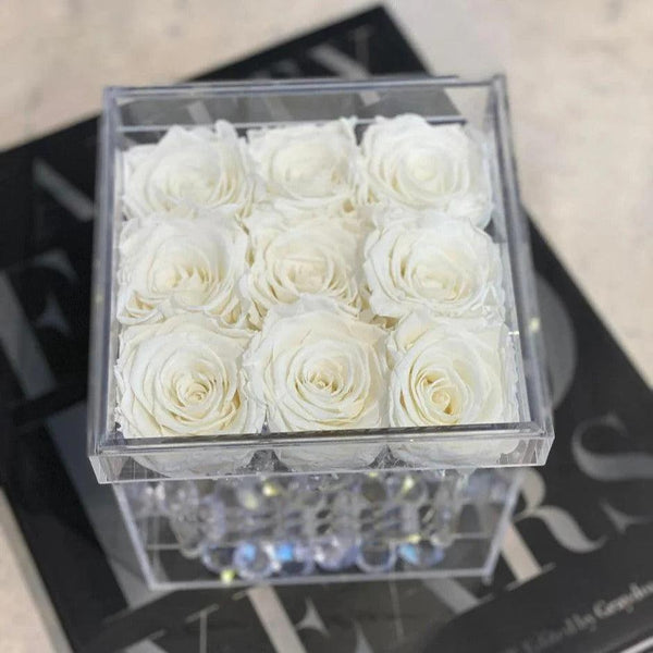 Roses in Acrylic Box | Preserved Roses Acrylic Boxes