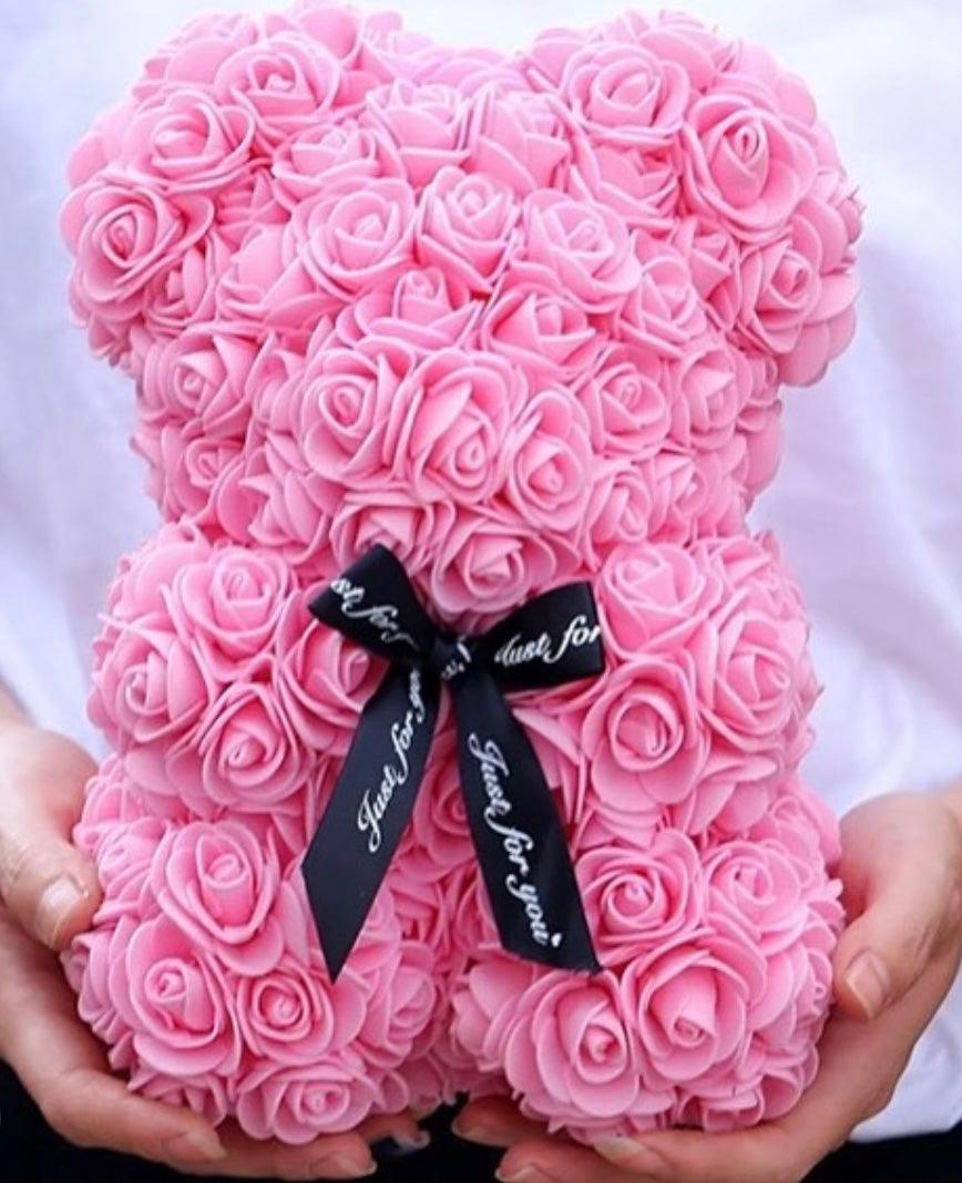 Small Baby Pink Rose Bear