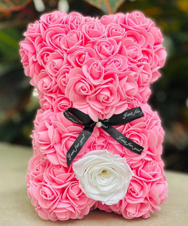 Small Baby Pink Rose Bear