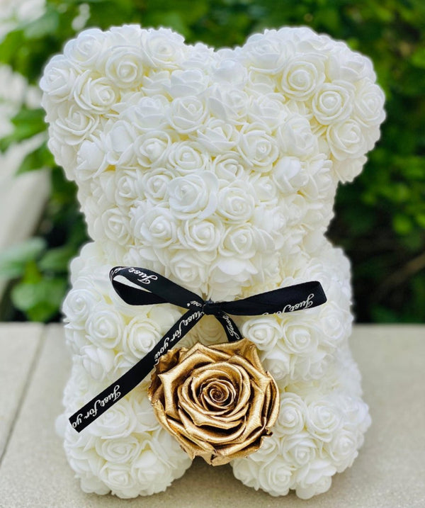 Small White Rose Bear