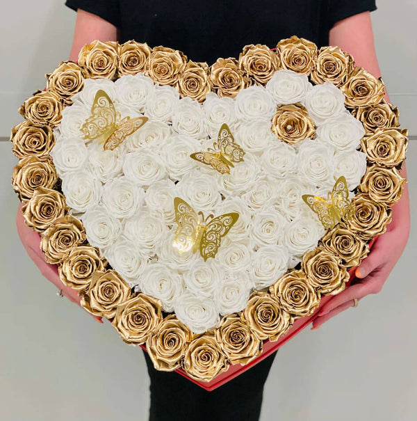 Crazy In Love Heart Box - Preserved Roses
