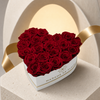 Medium White Heart Box - Preserved Roses