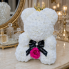 Medium Luxury White Rose Bear