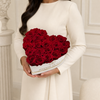 Medium White Heart Box - Preserved Roses