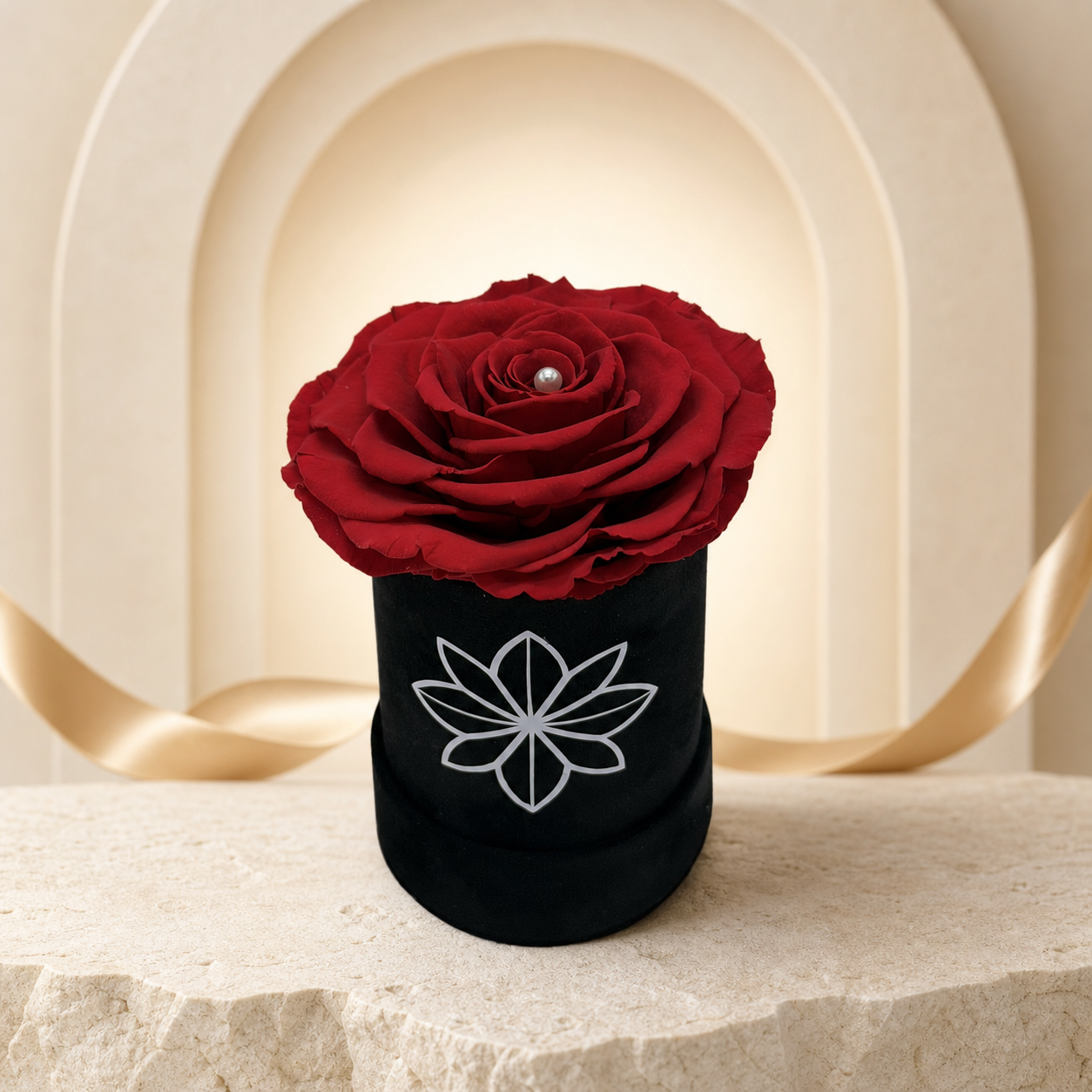 Single Suede Jumbo Rose Box - Preserved Rose