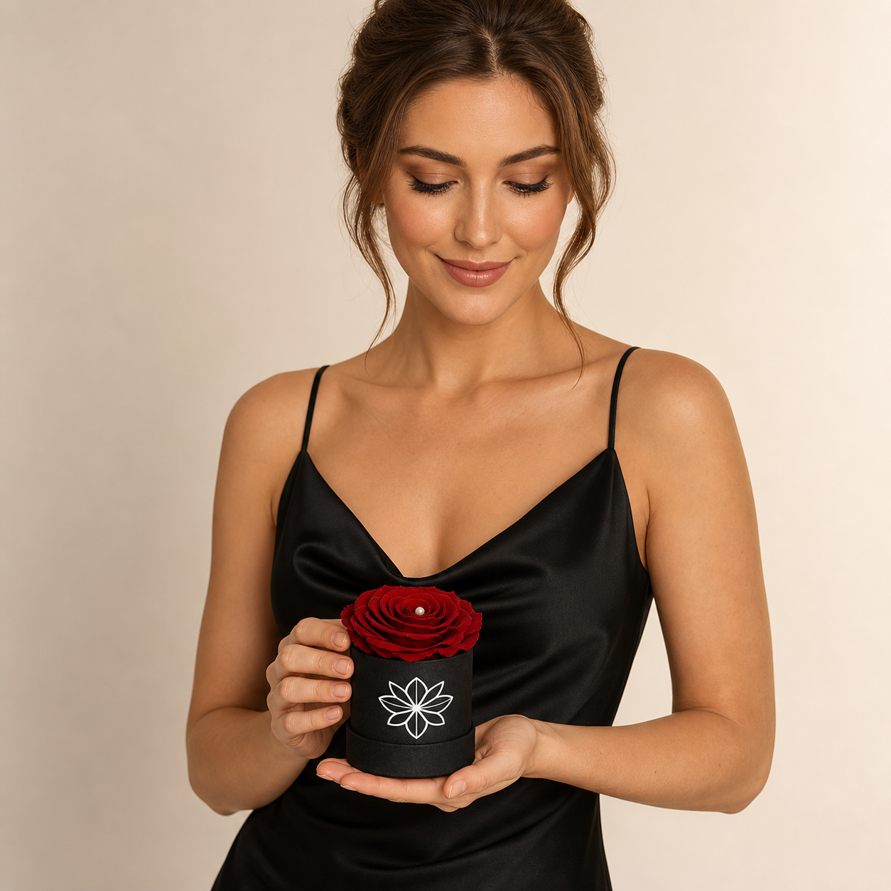 Single Suede Jumbo Rose Box - Preserved Rose