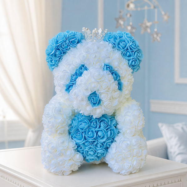 Medium It's A Boy Rose Bear, photo 3 - Madame De Fleur
