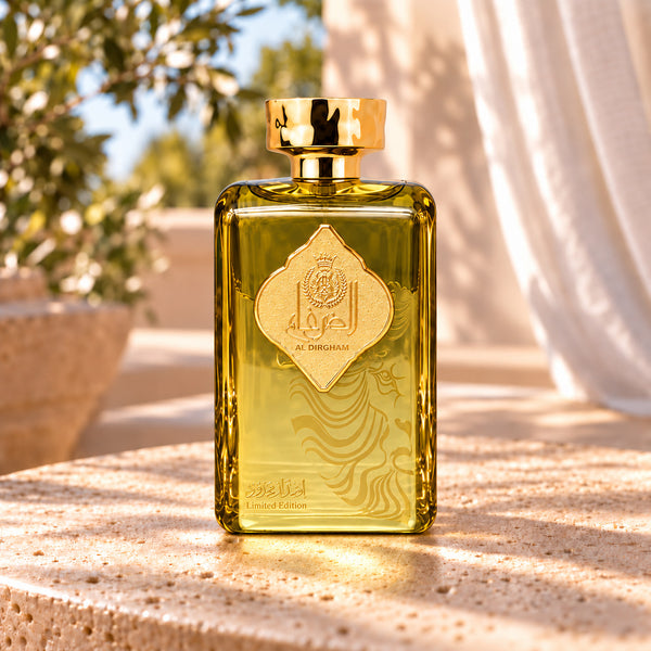 Golden Hour eau de parfum — straight-on centered terrace view with cap