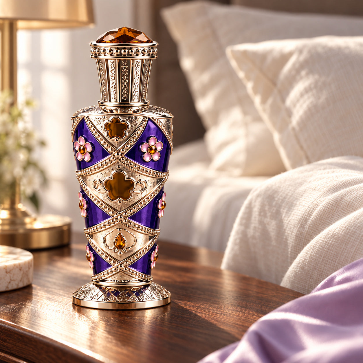 Honeyed Amber concentrated perfume oil — lifestyle view