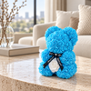 Madame de Fleur Small Light Blue Rose Bear — lifestyle photo